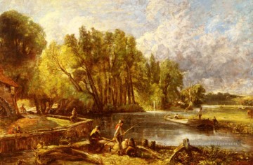  STABLE Tableaux - Le jeune Waltonians romantique paysage ruisseau John Constable